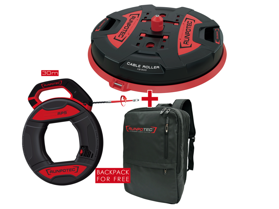 XB 500 + RP5 + sırt çantalı kampanya seti kablo makarası açıcı + kablo çekme sistemi RUNPOTEC XB 500 + RP5 + Rucksack Kampanya Kablo Makarası + Kablo Çekme Sistemleri - 11147