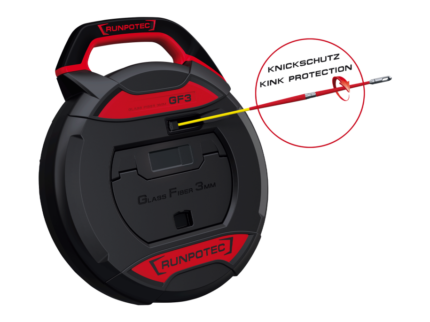 RUNPOTEC GF3 Kablo Çekme Cihazı, Fiberglas Çubuk Ø 3 mm , 9 - 45 mm boru iç çapı için - 10196