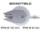 RUNPOTEC Laufrolle Ø 50 mm ile Diş RTG Ø 12mm için Glasfaserstäbe Ø 7,5 - 15 mm ürün görseli 5