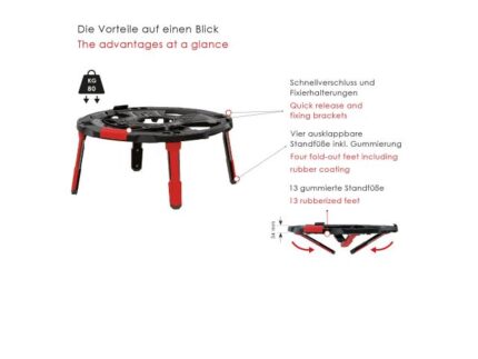 RUNPOTEC XB 500 APF -Adapterplatte - Füße için XB 500 ve XB 500 T, Traglast 80 kg ürün görseli 3